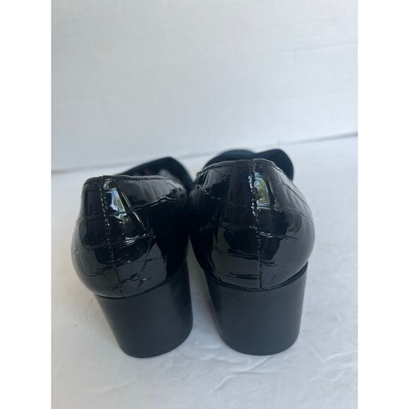 Munro Billee Blue/Black Leather/Stretch Fabric Closed Toe Classic Pump Shoes 9W - Picture 8 of 12